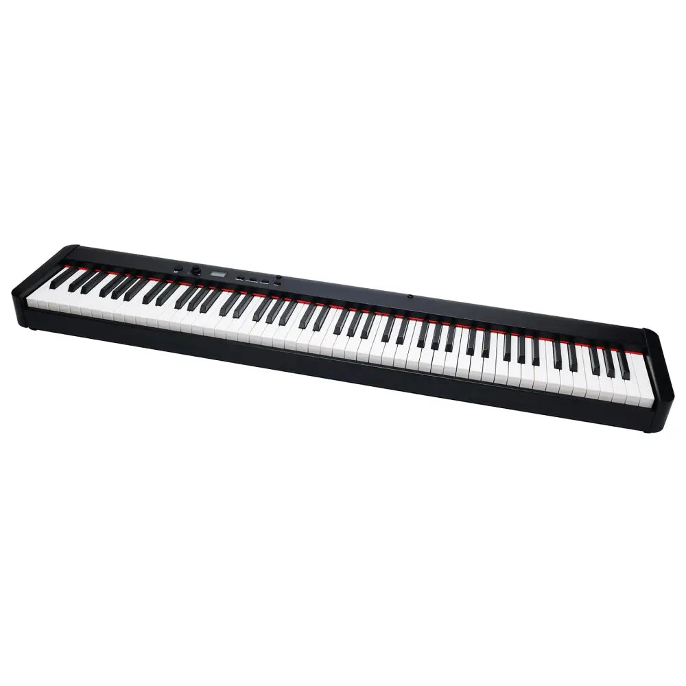 Black digital piano with 88 weighted keys from Axiom Sonata, perfect portable electronic piano for sale Australia