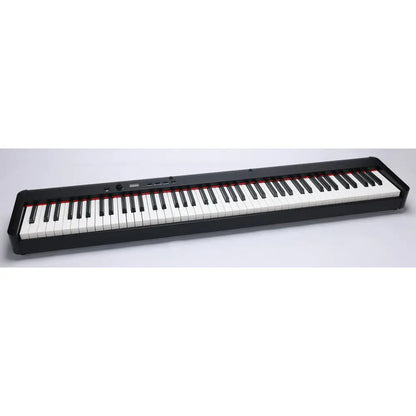 Axiom Sonata 88 Key Digital Piano with black finish and white and red keys