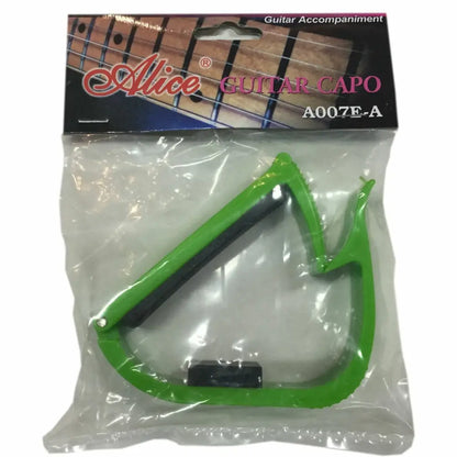 Green Alice guitar capo with spare black pick for beginner steel string guitar in Australia