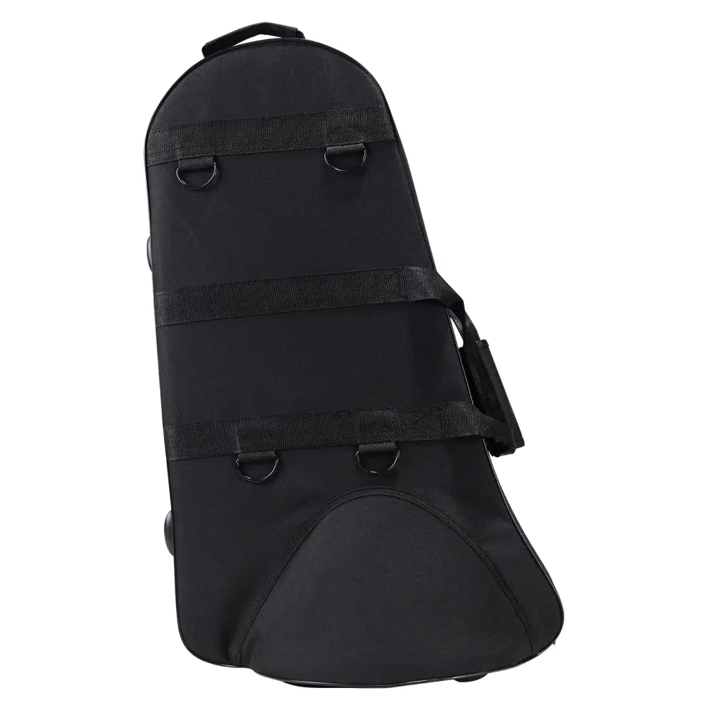 Black nylon instrument case for axiom student baritone horn bb 3 valve with reinforced straps and metal d-rings
