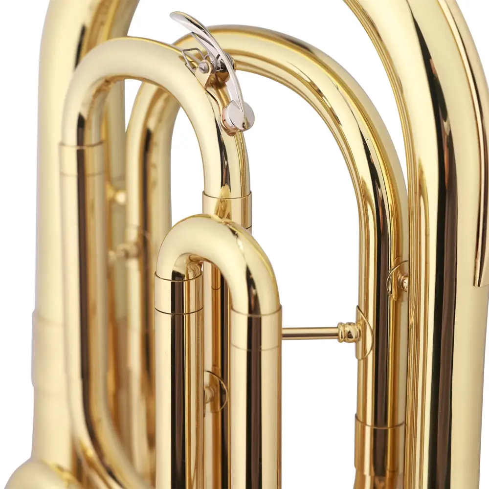 Axiom student baritone horn bb with golden brass polished curves and shiny valve mechanism for easy play