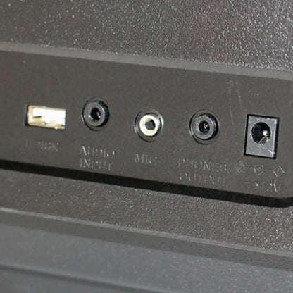 Rear panel of Axiom Student Beginner Keyboard with Touch Response for sale, showing ports