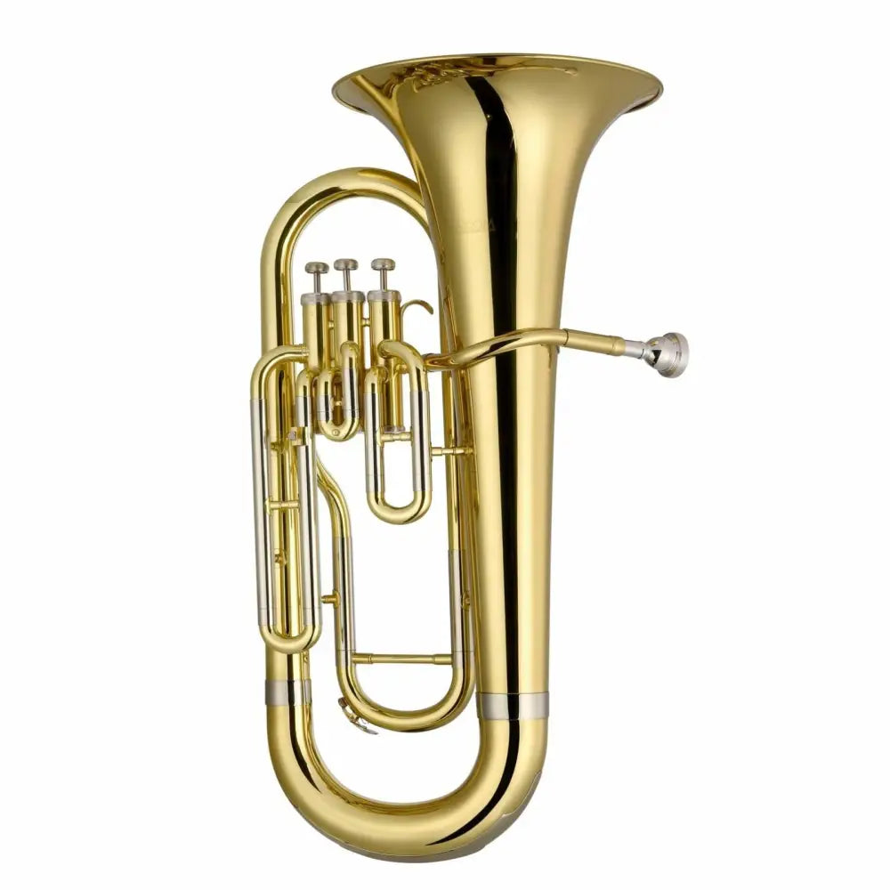 Shiny brass euphonium for school band with three valves, perfect for buy euphonium Australia