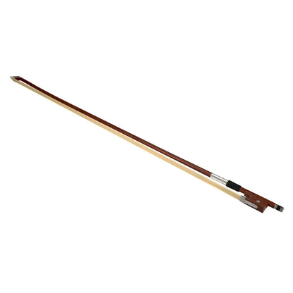 Dark brown Axiom violin bow for sale Australia with black grip and silver accents