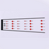 White plastic 3/4 size axiom violin finger guide sticker ruler with black markings and red circular indicators