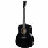 Black left handed guitar with natural wood soundhole perfect for beginners buy in Australia