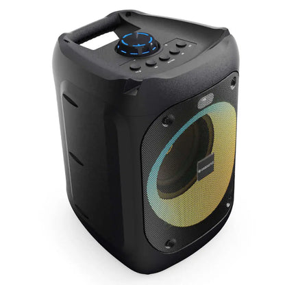Black Majority PS100 Party Speaker with colorful LED lights for Bluetooth Karaoke fun
