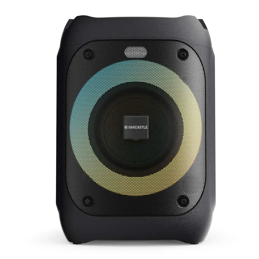Black Majority PS100 Party Speaker with colorful LED party lights and Bluetooth karaoke