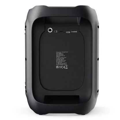 Black PS100 Party Speaker with input ports for Bluetooth Karaoke and party lights