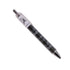 Clear plastic mozart ballpoint pen with black ink silver accents and classical music label design