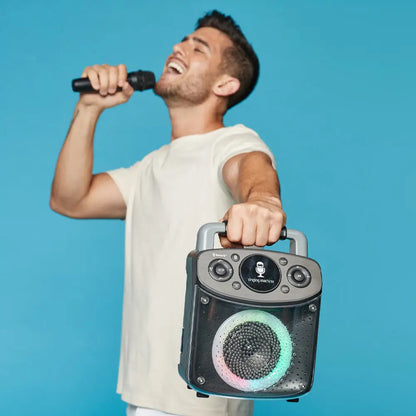 Singing Machine Mini Sparkle Bluetooth Karaoke Speaker with wireless microphones included