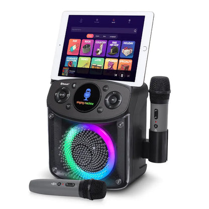 Singing Machine Mini Sparkle Bluetooth Karaoke Speaker with wireless microphones included