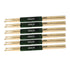 Six pairs of Axiom Drumsticks, 5A maple with wood tips from Axiom Music, each set in black packaging—great quality at a budget-friendly price.