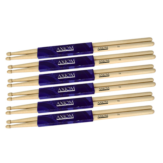 Axiom Drumsticks - 7A Maple Wood Tip 6 PACK