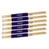 Six pairs of Axiom Music Drumsticks - 7A Maple Wood Tip (6 PACK) are arranged parallel, featuring blue AXIOM branding.