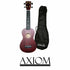 The Axiom Spectrum Soprano Beginner Ukulele in natural finish is displayed with a black Axiom Music-branded bag. Both items appear on a white background, highlighting this quality beginner ukulele set from Axiom Music.