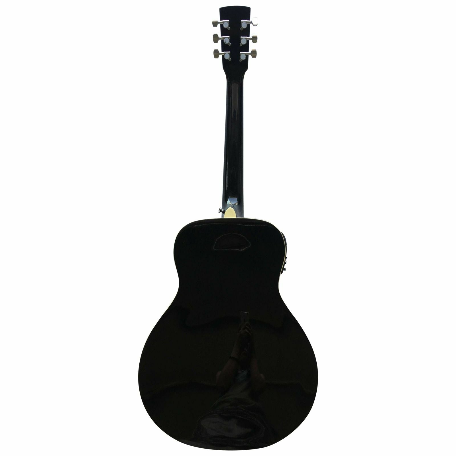The Axiom Drifter Resonator Guitar by Axiom Music features a sunburst finish, spider cone metal resonator, and two circular sound holes on the body.