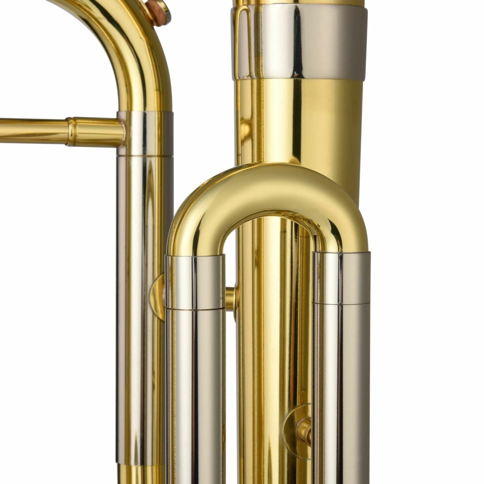 The Axiom Student Euphonium by Axiom Music features a brass body, three stainless steel valves, and a large flared bell, shown against a plain white background.