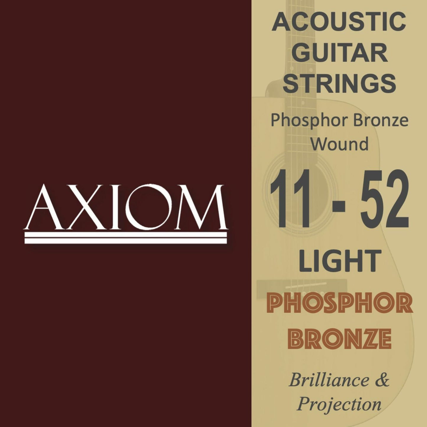 Axiom Phosphor Bronze Acoustic Guitar Strings - Light