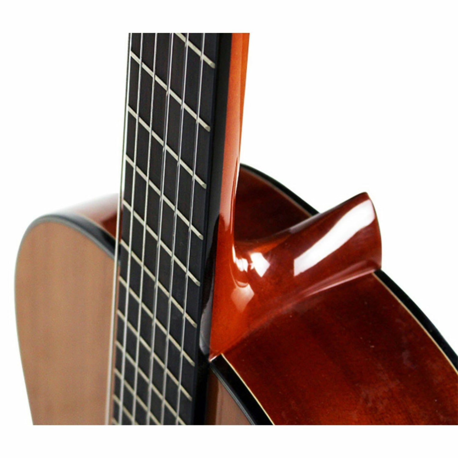 The Axiom Music Axiom Segovia Classical Guitar features a wooden body, dark fretboard, gold tuning pegs, and six Savarez 500CL nylon strings.